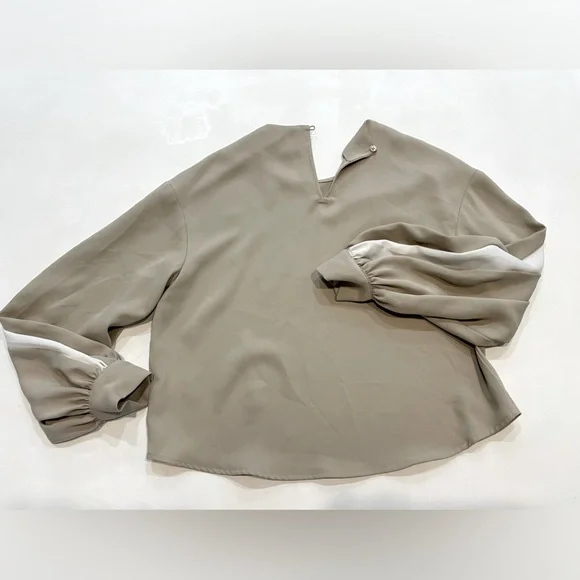 XS Tan Express Silky Blouse - Picture 2 of 4